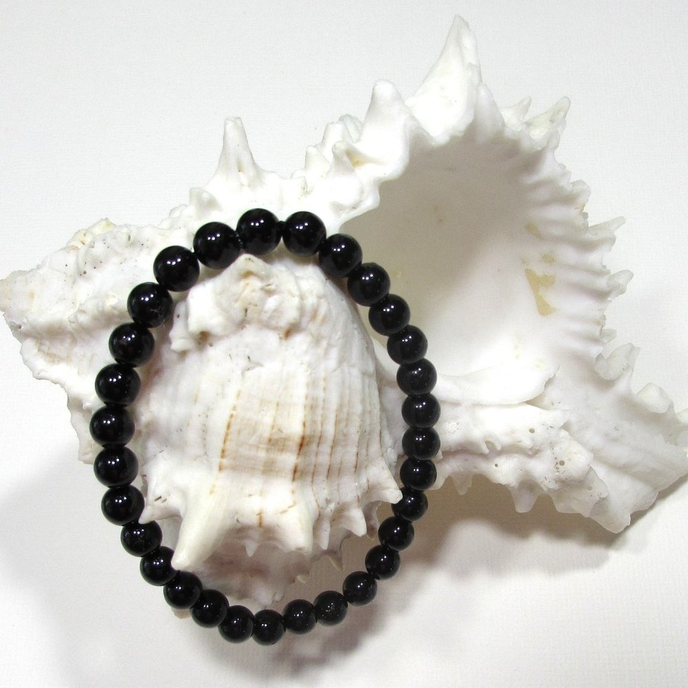 Natural Black Tourmaline Gemstone Bracelet